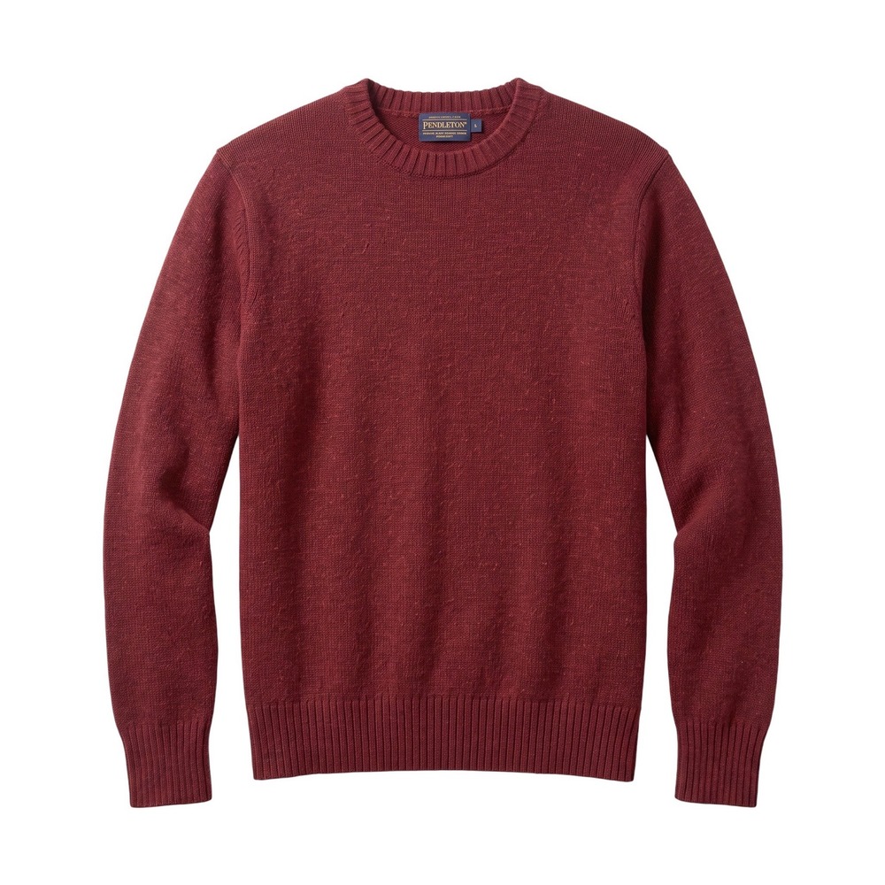 Pendleton Washable 100% Wool Crew Neck Sweater Red Mens Large Pullover